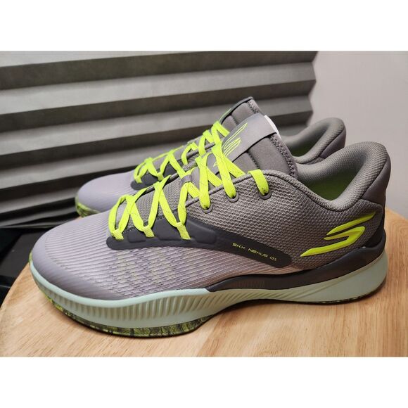 Skechers SKX Nexus Men’s Size 14 Basketball Shoes – Charcoal & Green - Picture 2 of 12